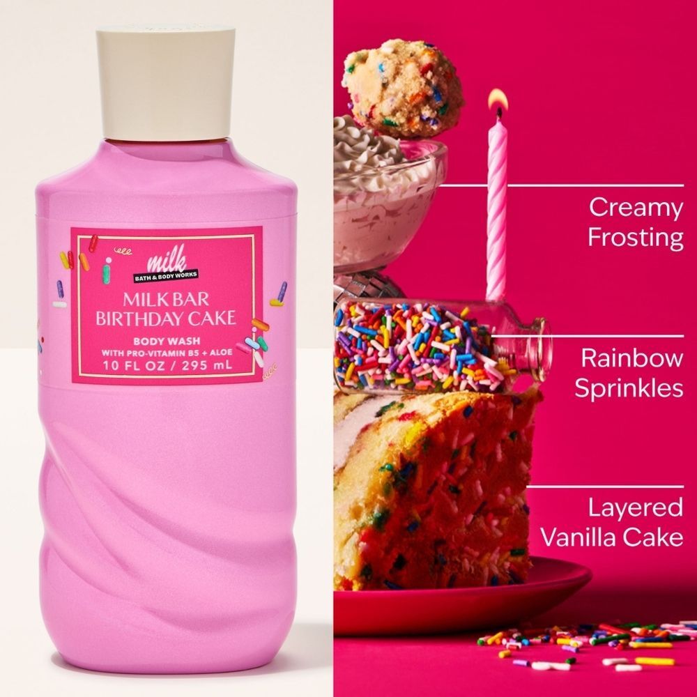 Bath Body Works Milk Bar Birthday Cake Body Wash 10oz NEW